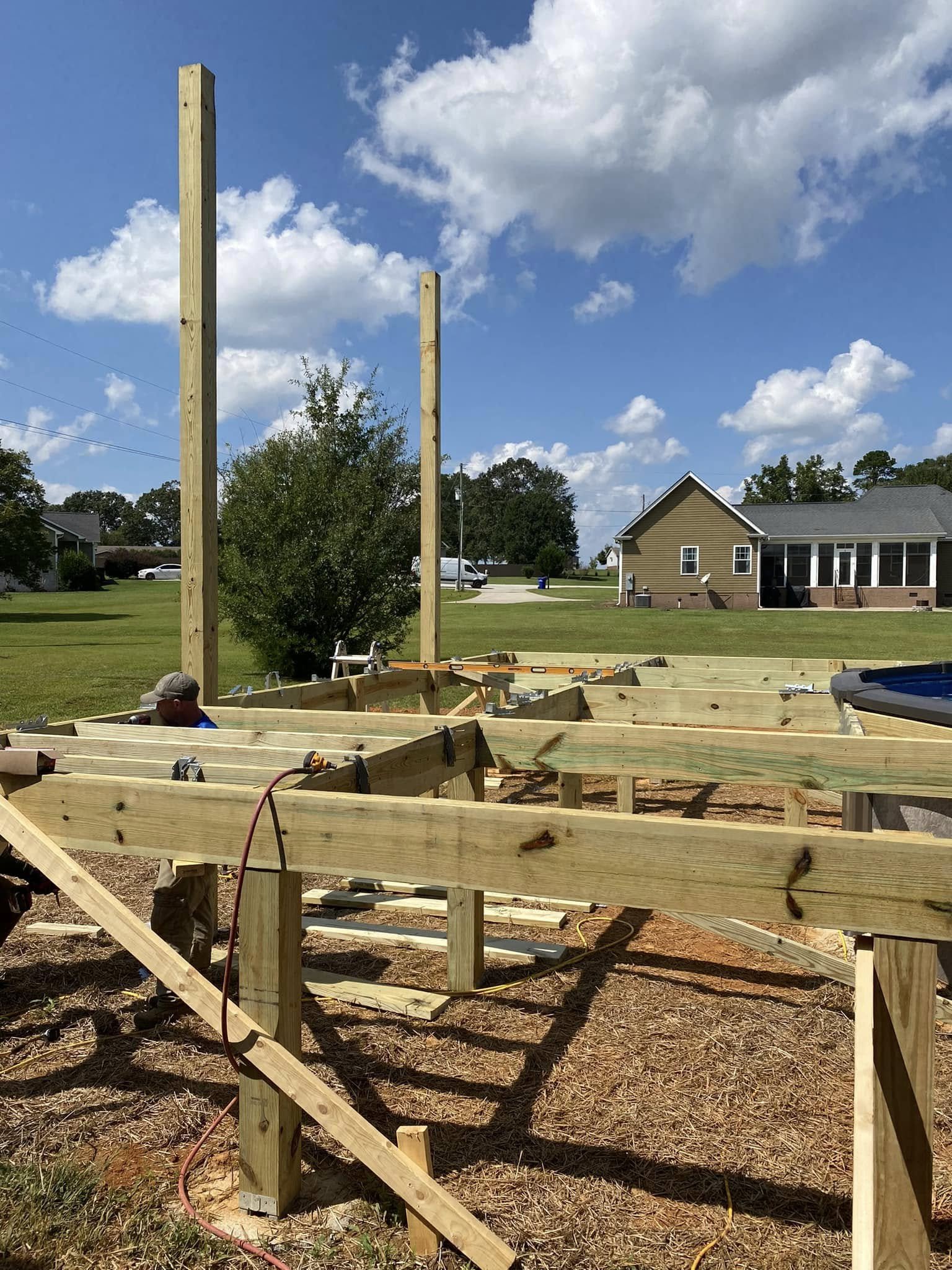 Composite Deck Installation in Easley, SC project by Upstate Construction & Renovation